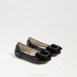 Kids Footwear Sam Edelman Farah Ballet Flat Black Velvet 4N2P1055