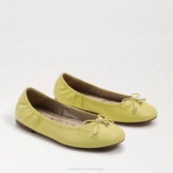 Kids Footwear Sam Edelman Felicia Ballet Flat Butter Yellow Leather 4N2P992