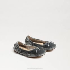 Kids Footwear Sam Edelman Felicia Ballet Flat Smokey Blue Velvet 4N2P982