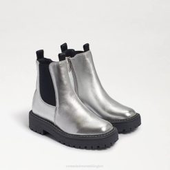 Kids Footwear Sam Edelman Laguna Chelsea Boot Soft Silver Leather 4N2P969