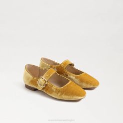 Kids Footwear Sam Edelman Michaela Mary Jane Saffron Velvet 4N2P913