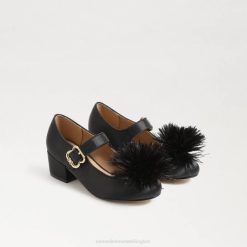 Kids Footwear Sam Edelman Talia Block Heel Mary Jane Black Leather 4N2P1046