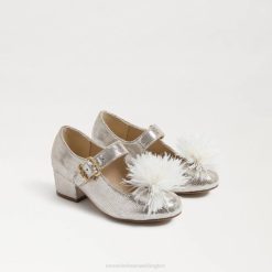Kids Footwear Sam Edelman Talia Block Heel Mary Jane Soft Silver 4N2P1047