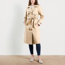 Women Apparel Sam Edelman Belted Trench Coat Birch 4N2P1176