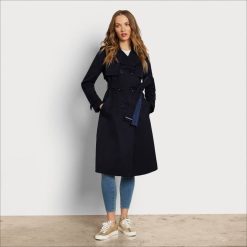 Women Apparel Sam Edelman Belted Trench Coat Navy 4N2P1191