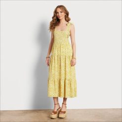 Women Apparel Sam Edelman Floral Maxi Dress Yellow Multi 4N2P1116