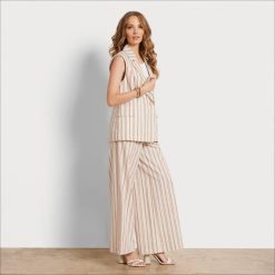 Women Apparel Sam Edelman Frankie Vest White Stripe 4N2P1083