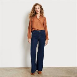 Women Apparel Sam Edelman High Rise Bay Flare Trouser Pant Atlantic 4N2P1250