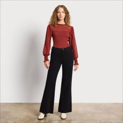 Women Apparel Sam Edelman High Rise Bay Flare True Black 4N2P1249