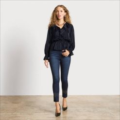 Women Apparel Sam Edelman Long Sleeve Vermont Top Black 4N2P1283