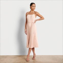 Women Apparel Sam Edelman Pleated Midi Dress Blush 4N2P1115