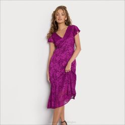 Women Apparel Sam Edelman Scoop Neck Short Sleeve Dress Magenta 4N2P1094