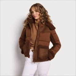 Women Apparel Sam Edelman Short Hooded Puffer Maple 4N2P1160