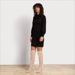 Women Apparel Sam Edelman Turtle Neck Mini Dress Black 4N2P1146