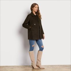 Women Apparel Sam Edelman Wool Peacoat Jacket Military Green 4N2P1157