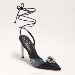 Women Footwear Sam Edelman Adrian Strappy Stiletto Black Suede 4N2P269