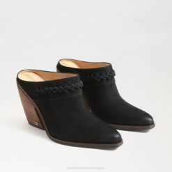 Women Footwear Sam Edelman Alison Western Mule Black Suede 4N2P882