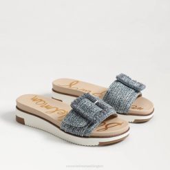 Women Footwear Sam Edelman Ariane Beaded Slide Sandal Washed New Blue 4N2P700