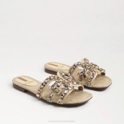 Women Footwear Sam Edelman Bay 16 Slide Sandal Eggshell Leather 4N2P535