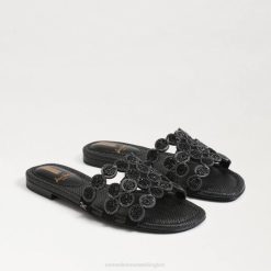 Women Footwear Sam Edelman Bay Marche Slide Sandal Black Suede 4N2P606