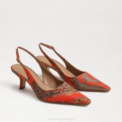 Women Footwear Sam Edelman Bianka Slingback Pump Orange Poppy 4N2P92