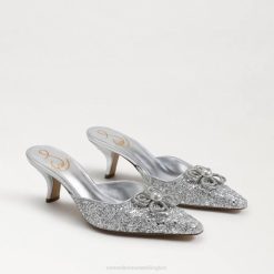 Women Footwear Sam Edelman Brit Tour Kitten Heel Soft Silver 4N2P588