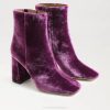 Women Footwear Sam Edelman Codie Ankle Bootie Deep Orchid Velvet 4N2P448
