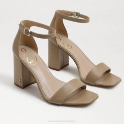 Women Footwear Sam Edelman Daniella Block Heel Sandal Soft Beige Leather 4N2P301