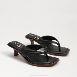 Women Footwear Sam Edelman Daphney Thong Sandal Black Leather 4N2P708