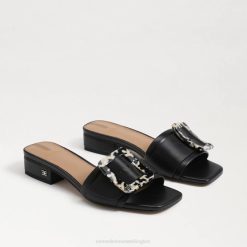 Women Footwear Sam Edelman Deacon Slide Sandal Black Leather 4N2P419