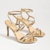Women Footwear Sam Edelman Delanie Strappy Heel Gold Leaf 4N2P646