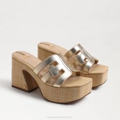 Women Footwear Sam Edelman Dev Platform Sandal Gold Leaf 4N2P547