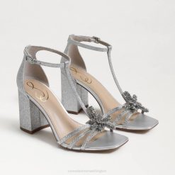 Women Footwear Sam Edelman Donnie Block Heel Sandal Soft Silver 4N2P692
