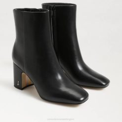 Women Footwear Sam Edelman Fawn Ankle Bootie Black Leather 4N2P784