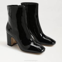Women Footwear Sam Edelman Fawn Ankle Bootie Black Patent 4N2P787