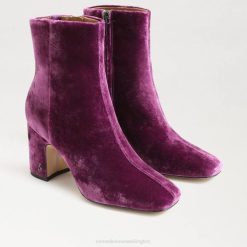 Women Footwear Sam Edelman Fawn Ankle Bootie Deep Orchid Velvet 4N2P782