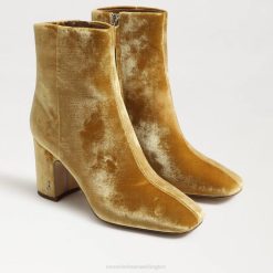 Women Footwear Sam Edelman Fawn Ankle Bootie Saffron Velvet 4N2P783