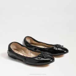 Women Footwear Sam Edelman Felicia Ballet Flat Black Patent 4N2P131