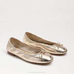 Women Footwear Sam Edelman Felicia Ballet Flat Gold Leaf Leather 4N2P129