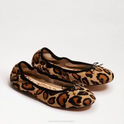 Women Footwear Sam Edelman Felicia Ballet Flat New Tan Leopard 4N2P124
