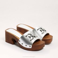 Women Footwear Sam Edelman Francina Mule Sandal Silver 4N2P519