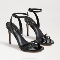 Women Footwear Sam Edelman Gemmie Ankle Strap Heel Black Patent 4N2P672