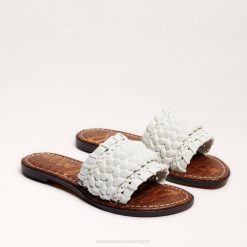Women Footwear Sam Edelman Giada Woven Slide Sandal Bright White 4N2P403