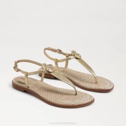 Women Footwear Sam Edelman Gigi Signet Thong Sandal Gold 4N2P560