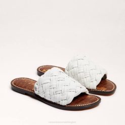 Women Footwear Sam Edelman Griffin Woven Slide Sandal Bright White 4N2P638