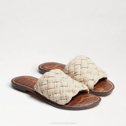 Women Footwear Sam Edelman Griffin Woven Slide Sandal Modern Ivory Leather 4N2P634