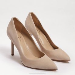 Women Footwear Sam Edelman Hazel Pointed Toe Heel Cappuccino Suede 4N2P163