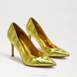 Women Footwear Sam Edelman Hazel Pointed Toe Heel Mimosa Gold Metallic 4N2P155