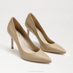 Women Footwear Sam Edelman Hazel Pointed Toe Heel Soft Beige Leather 4N2P150