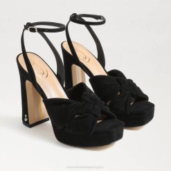 Women Footwear Sam Edelman Kristen Platform Heel Black Suede 4N2P819